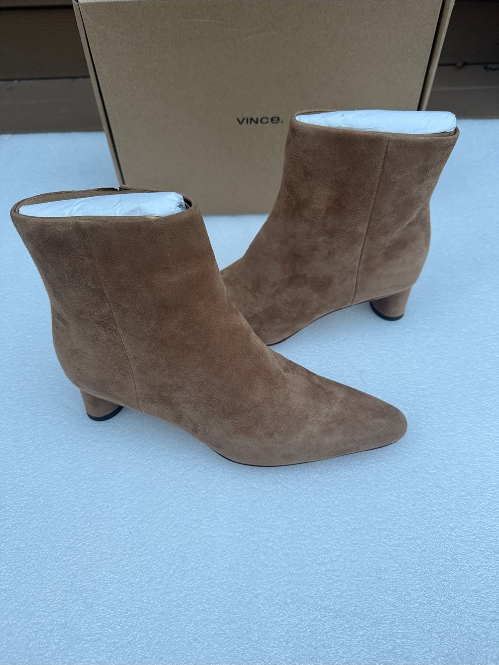Vince Women's Hilda Booties, Light Fawn, Tan, Size 8